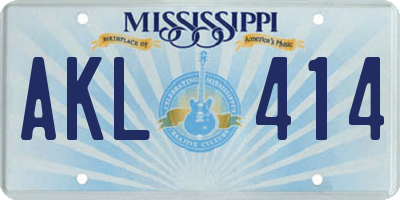 MS license plate AKL414