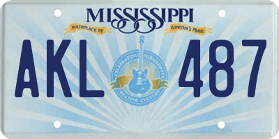 MS license plate AKL487