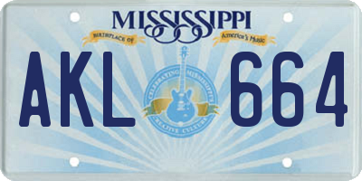 MS license plate AKL664