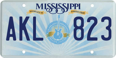 MS license plate AKL823