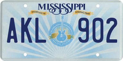 MS license plate AKL902