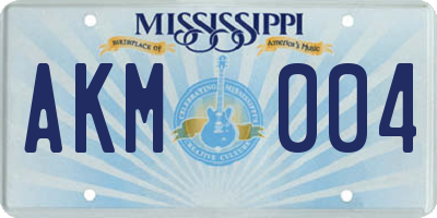 MS license plate AKM004