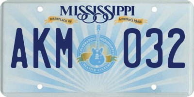 MS license plate AKM032