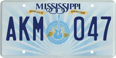 MS license plate AKM047