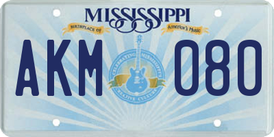 MS license plate AKM080