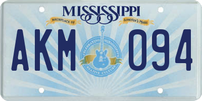 MS license plate AKM094