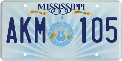 MS license plate AKM105