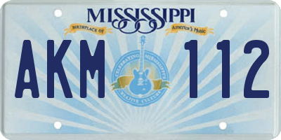 MS license plate AKM112