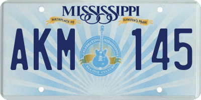 MS license plate AKM145