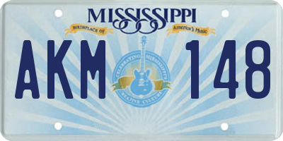 MS license plate AKM148