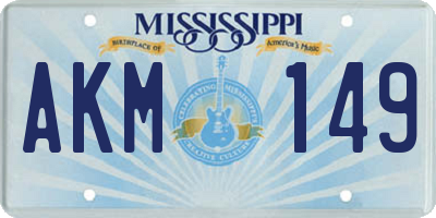 MS license plate AKM149