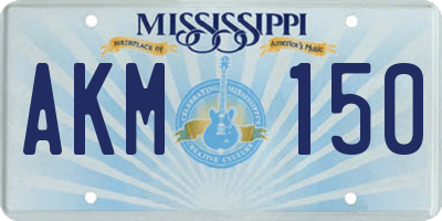 MS license plate AKM150