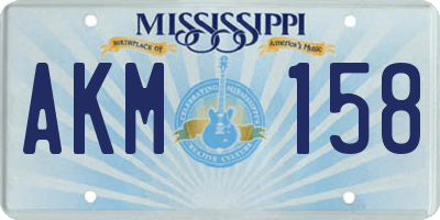 MS license plate AKM158