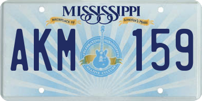 MS license plate AKM159