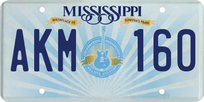 MS license plate AKM160