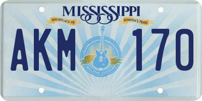 MS license plate AKM170