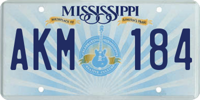 MS license plate AKM184
