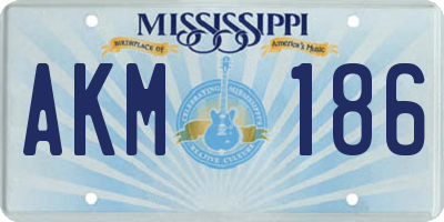 MS license plate AKM186