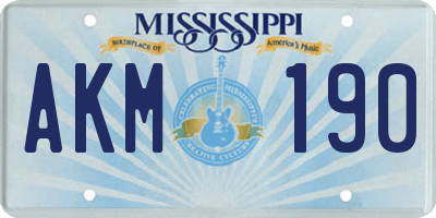 MS license plate AKM190