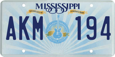 MS license plate AKM194