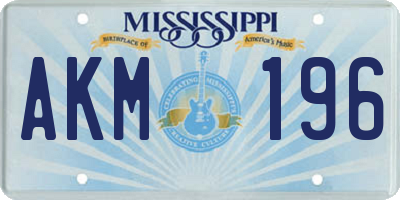 MS license plate AKM196