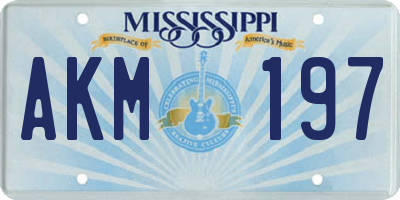 MS license plate AKM197