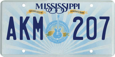 MS license plate AKM207