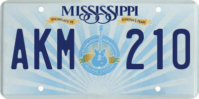 MS license plate AKM210