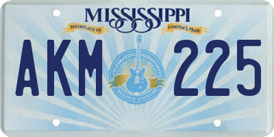 MS license plate AKM225