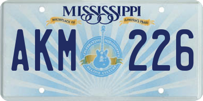MS license plate AKM226