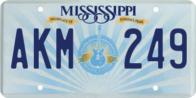 MS license plate AKM249
