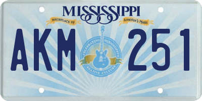 MS license plate AKM251