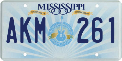 MS license plate AKM261