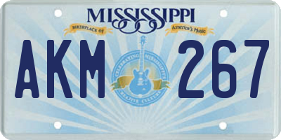 MS license plate AKM267