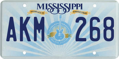 MS license plate AKM268