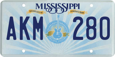 MS license plate AKM280