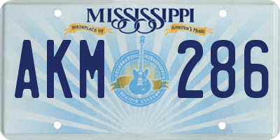 MS license plate AKM286