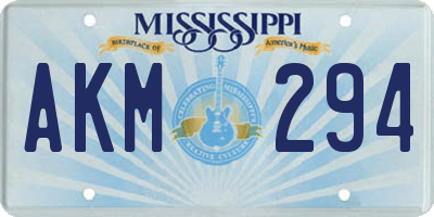 MS license plate AKM294