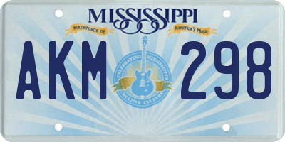 MS license plate AKM298