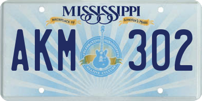 MS license plate AKM302