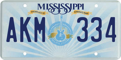 MS license plate AKM334