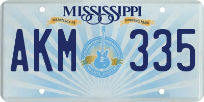MS license plate AKM335