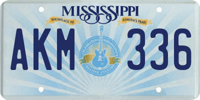 MS license plate AKM336