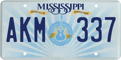 MS license plate AKM337