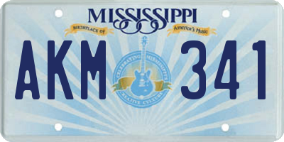 MS license plate AKM341