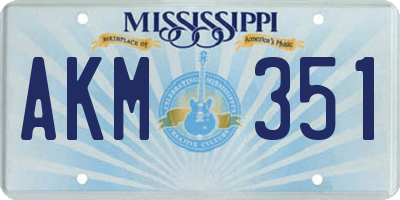 MS license plate AKM351