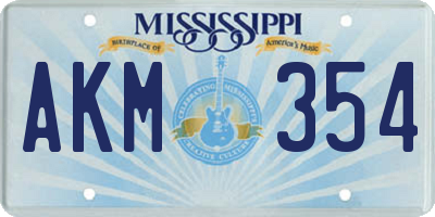 MS license plate AKM354