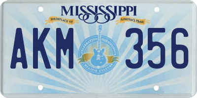 MS license plate AKM356