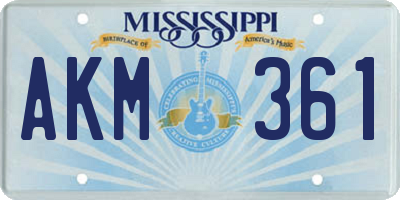 MS license plate AKM361