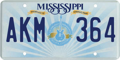 MS license plate AKM364